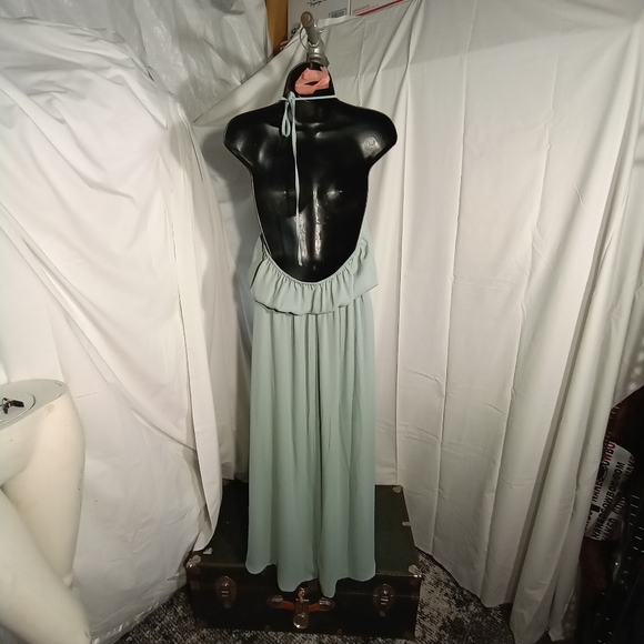 SHOW ME YOUR MUMU gray/green maxi halter dress - Picture 2 of 3